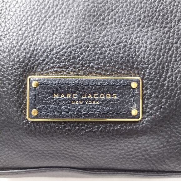 Marc Jacobs Black Pebbled Leather Double Handles Zipper Satchel Shoulder Bag - Picture 4 of 16